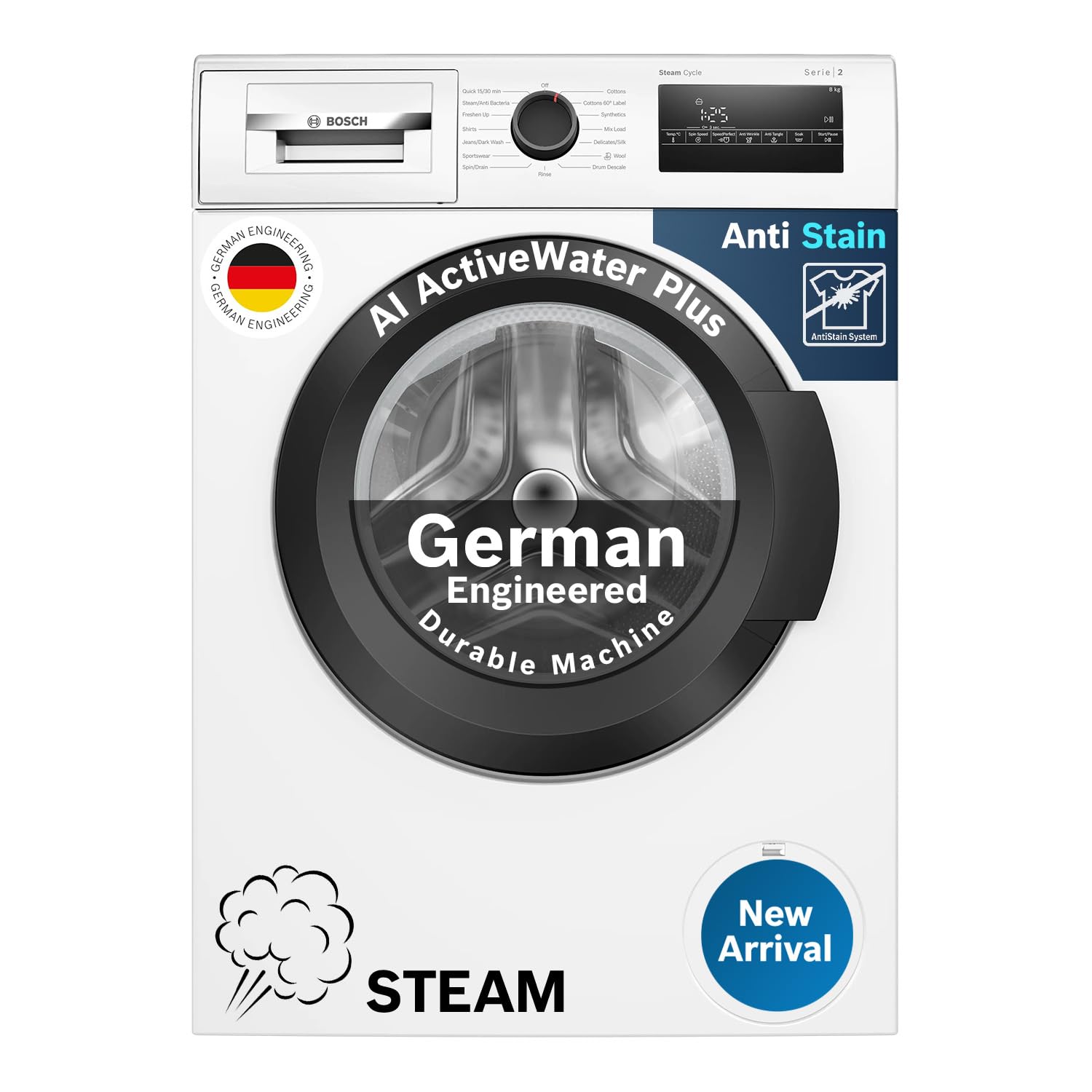 Bosch 8 Kg Washing Machine Front Load Fully Automatic For Modern Indian Homes Waj28260in