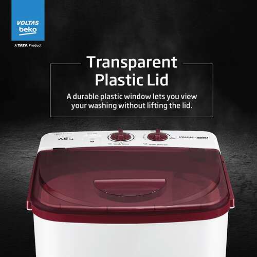 Voltas Beko 7.5 kg Semi Automatic Top Load Washing Machine WST75UC BRSSWH2PTD