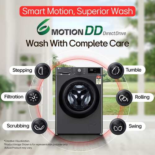 LG 9 kg Fully Automatic Front Load Washing Machine FHP1209Z5M