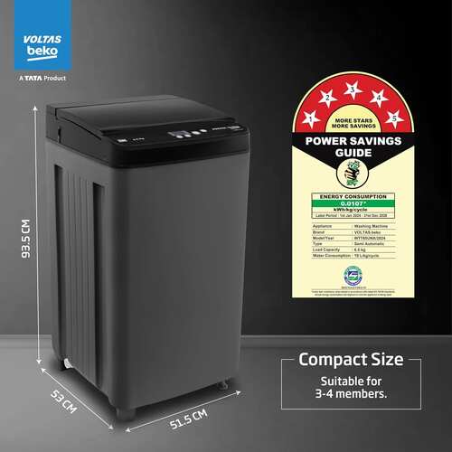 Voltas Beko 6.5 kg Fully Automatic Top Load Washing Machine WTL6504UEA BPBPOF