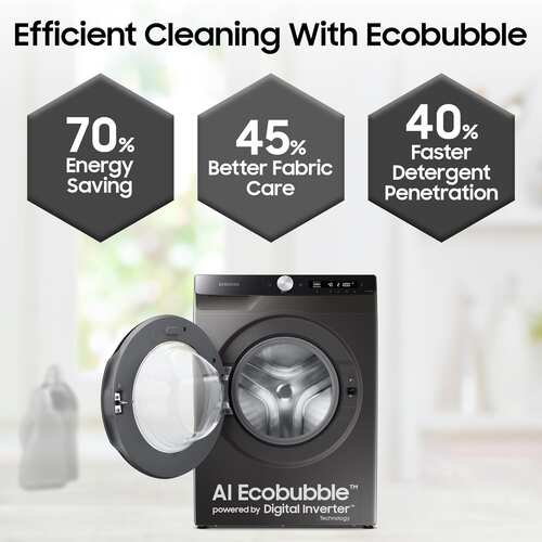 Samsung 8 kg Washing Machine Fully Automatic Front Load for Smart Indian Homes WW80T504DAX1TL