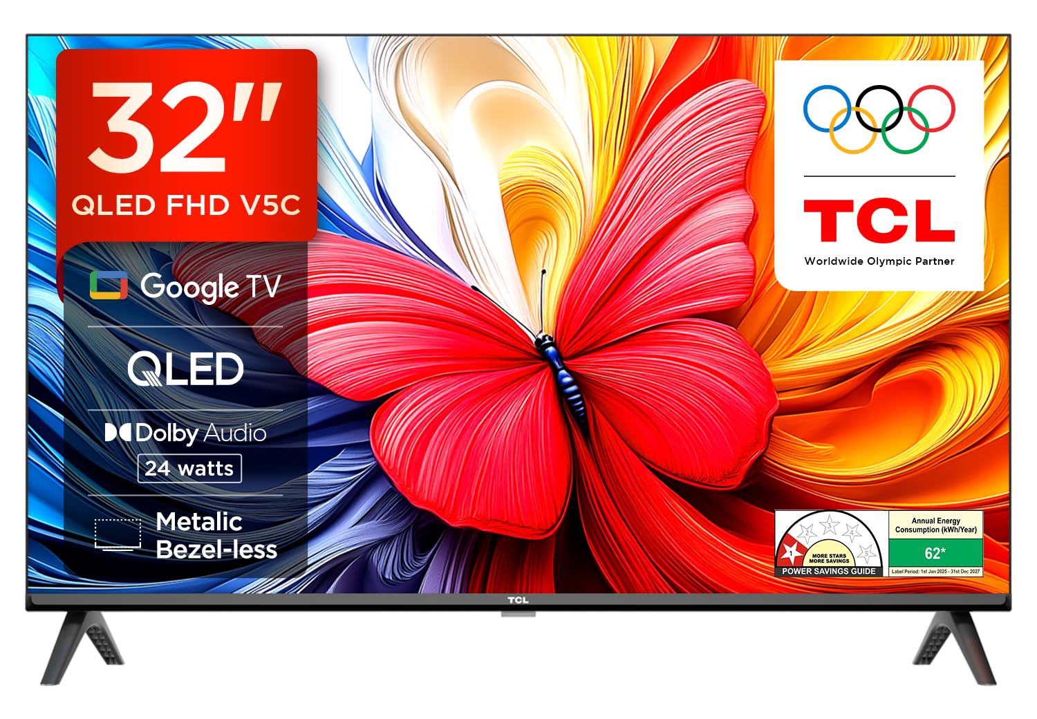 Tcl 32 Inch V5c Series Fhd Smart Qled Google Tv 32v5c
