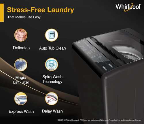 Whirlpool 6 kg Washing Machine Fully Automatic Top Load for Everyday Indian Homes GENX GREY 5YrMW