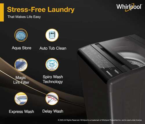 Whirlpool 7 kg Washing Machine Fully Automatic Top Load for Everyday Indian Homes