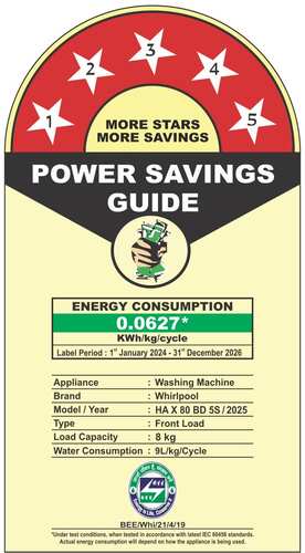 Whirlpool 8 kg Fully Automatic Front Load Washing Machine XS8014BWME .