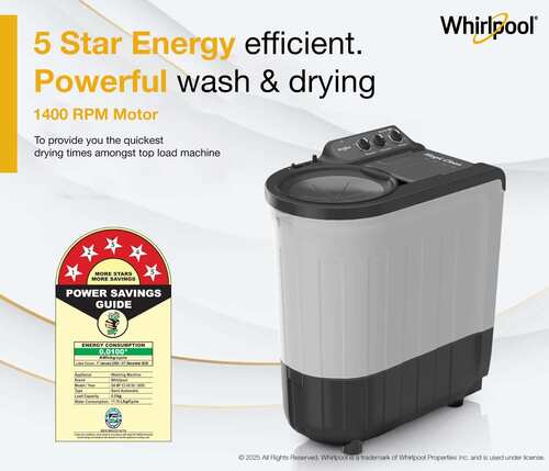 Whirlpool 8 kg Washing Machine Semi Automatic Top Loading for Efficient Laundry