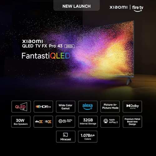 Xiaomi 108 cm 43 inch FX Pro QLED Ultra HD 4K Smart Fire TV L43MB FPIN