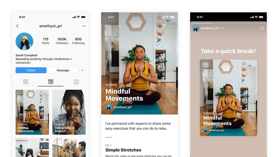 Since many people are struggling due to the Covid-19 pandemic, Instagram is first focusing its Guides on wellness content.