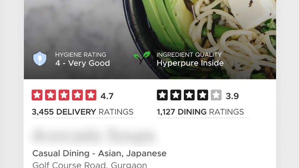 Zomato also called its ratings algorithm its 