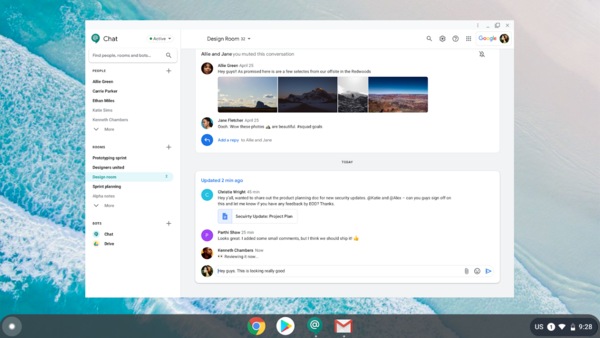 Google Chat PWA on desktop.