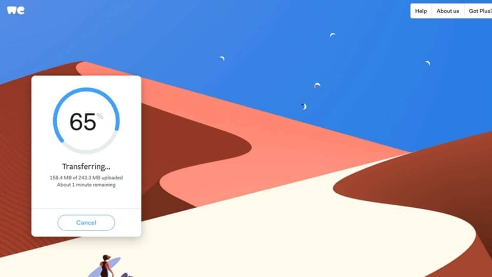 WeTransfer lets users share files of up to 2GB at once.