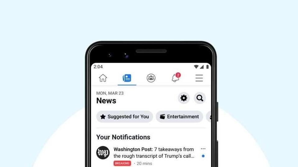 The newly introduced News tab is available in the company’s mobile app.