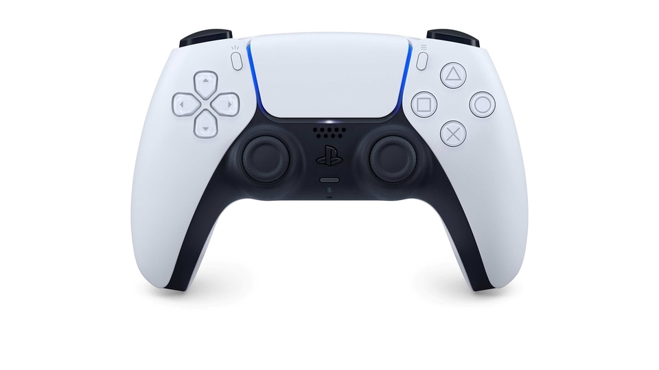 The DualSense controller for the Sony PlayStation 5 console is seen in this undated handout image courtesy of Sony Interactive Entertainment.