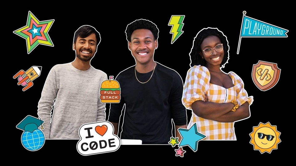 Palash Taneja, Devin Green and Sofia Ongele (L to R) - three of the 350 winners Apple has picked for the WWDC Swift Student Challenge. 