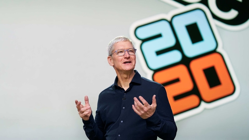 Apple CEO Tim Cook delivers the keynote address during the 2020 Apple Worldwide Developers Conference (WWDC) at Steve Jobs Theater in Cupertino, California, U.S., June 22, 2020. WWDC, in its 31st year and held virtually for the first time, runs through June 26. Brooks Kraft/Apple Inc/Handout via REUTERS 