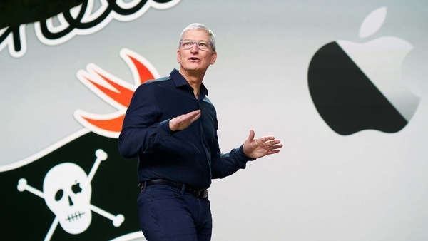 Apple CEO Tim Cook delivers the keynote address during the 2020 Apple Worldwide Developers Conference (WWDC) at Steve Jobs Theater in Cupertino on Monday. (REUTERS Photo)