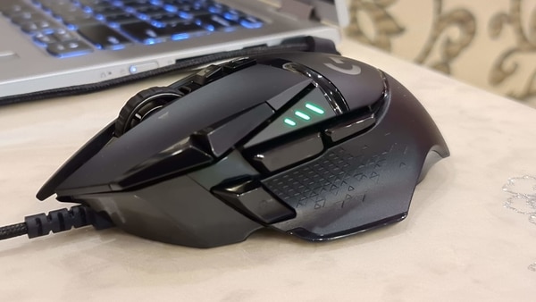 Logitech G502 Lightspeed gaming mouse.