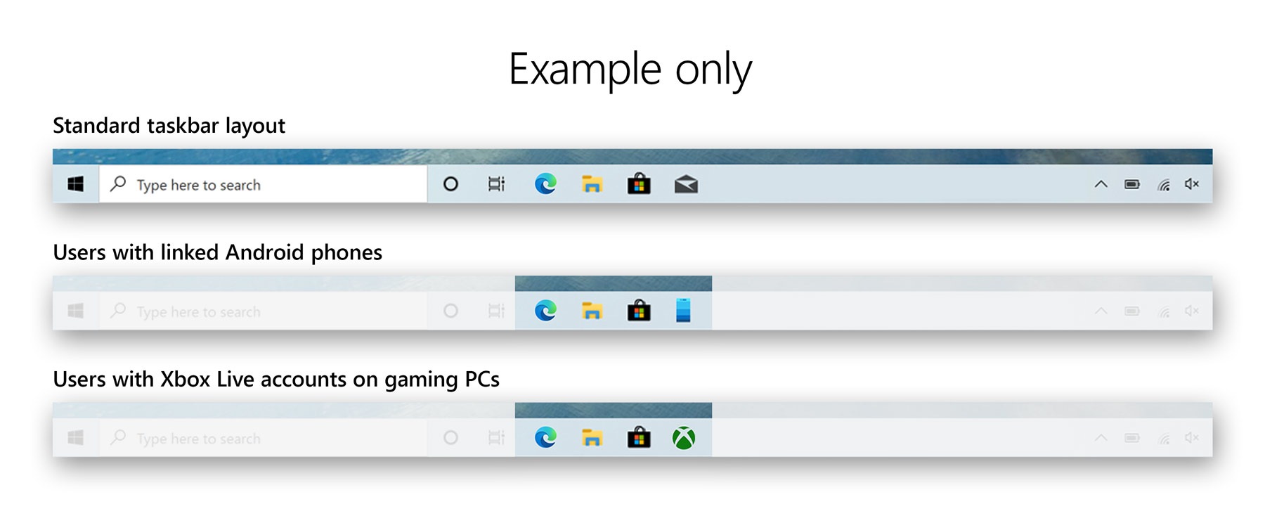 New taskbar in Windows 10. New taskbar in Windows 10.