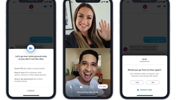 Tinder's video chat feature requires both users to match.