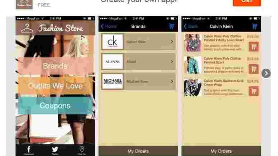 The websites allow you to customise every bit of the app, from the theme, pages, layout to the social media profile.