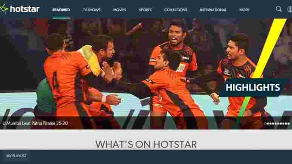 Hotstar streaming service.