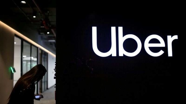 FILE PHOTO: Uber's logo is pictured at its office in Bogota, Colombia, December 12, 2019. REUTERS/Luisa Gonzalez/File Photo
