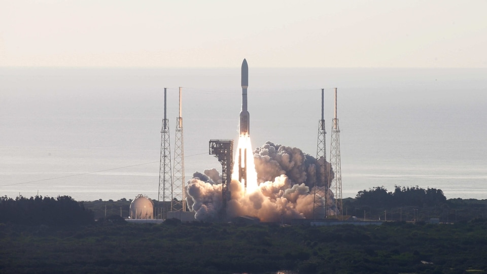 A United Launch Alliance Atlas V rocket carrying NASA's Mars 2020 Perseverance Rover vehicle takes off from Cape Canaveral Space Force Station in Cape Canaveral, Florida. 