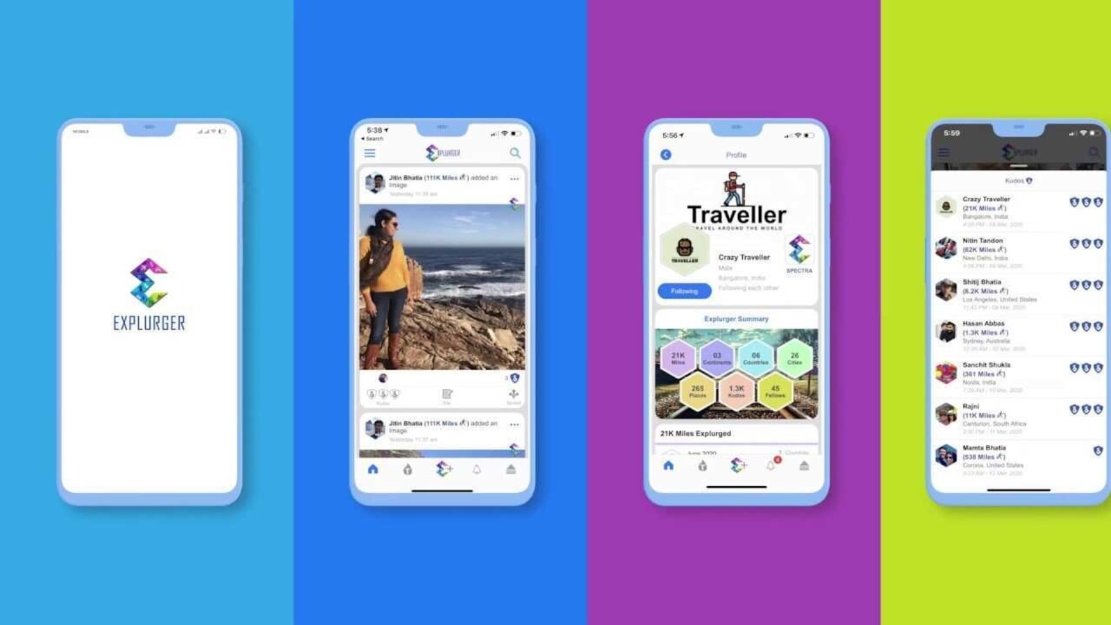 Explurger comes with innovative AI-based features and lets you share high-quality pictures, videos, create a bucket list, achieve Explurger levels, share future travel plans and also create an automatic travelogue. Explurger comes with innovative AI-based features and lets you share high-quality pictures, videos, create a bucket list, achieve Explurger levels, share future travel plans and also create an automatic travelogue.