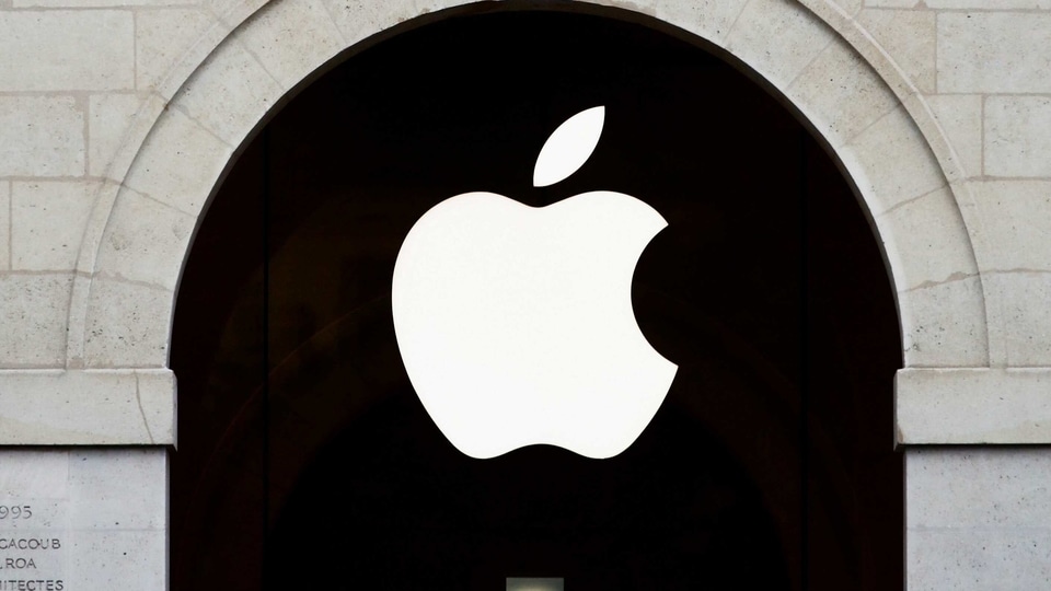 Apple logo is seen on the Apple store at The Marche Saint Germain in Paris, France July 15, 2020. 
