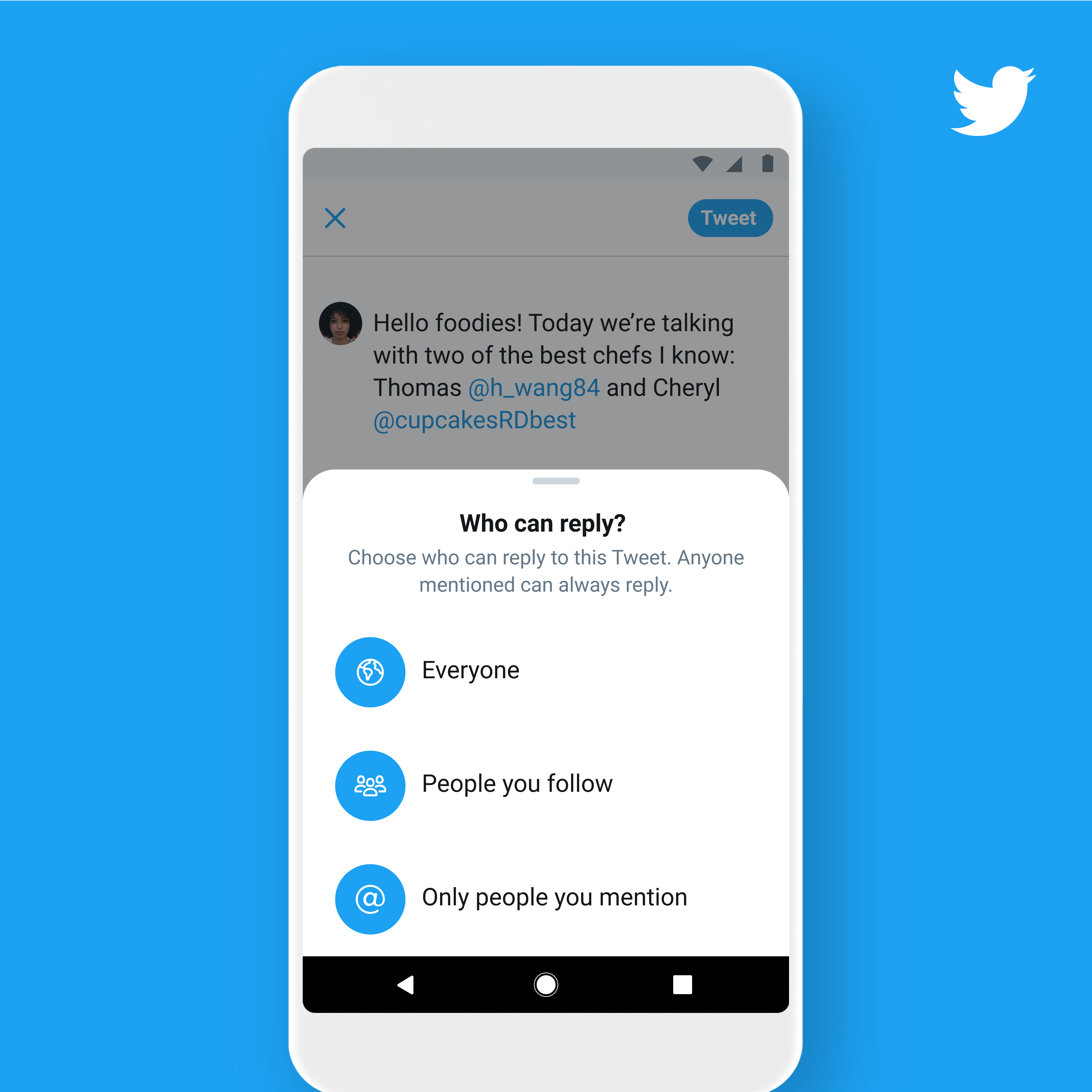 Twitter has rolled out new conversation settings. Twitter has rolled out new conversation settings.
