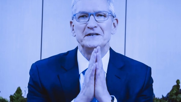 Tim Cook, chief executive officer of Apple, speaks during a House Judiciary Subcommittee hearing in Washington DC, on Wednesday, July 29, 2020. 