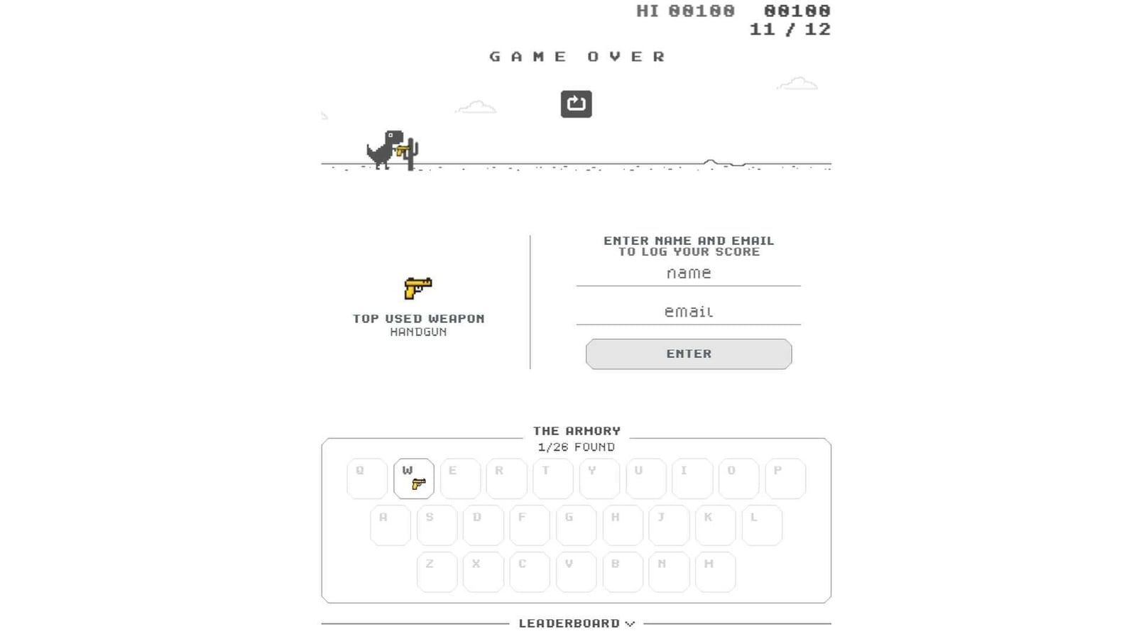 The dinosaur game in chrome you can play when offline