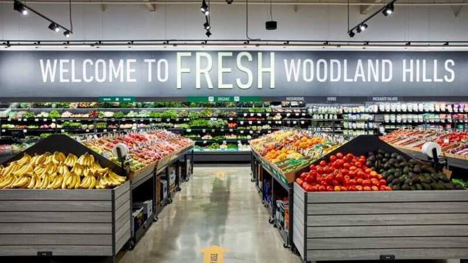 A general view of the new Amazon Fresh grocery store in Los Angeles, California, U.S. is seen in this undated handout photo released to Reuters on August 26, 2020. The store opens to customers by invitation only on August 27. Amazon/Handout via REUTERS