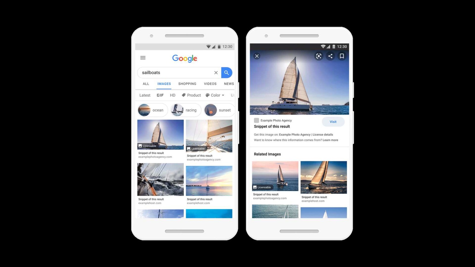 Images that have licensing information provided by the publisher will now appear in search results with a “Licensable” badge over the thumbnail once the update rolls out.