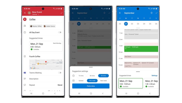 Microsoft Outlook voice assistant features.