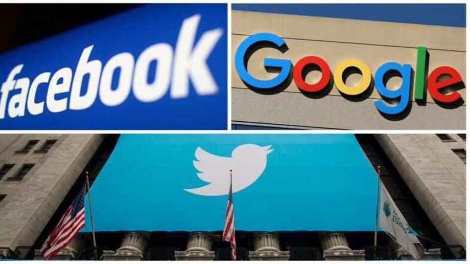 FILE PHOTO: Facebook, Google and Twitter logos are seen in this combination photo from Reuters files. REUTERS