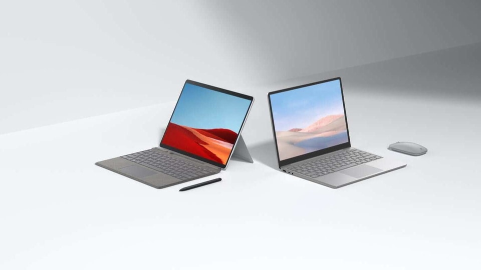 Microsoft Surface Laptop Go and Surface Pro X.