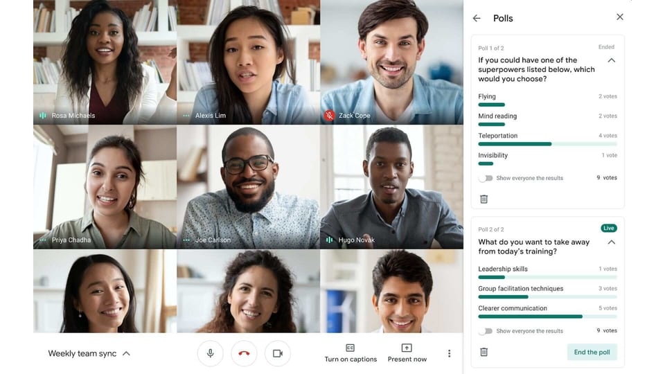 Google Meet adds Q&A and poll features for paid customers