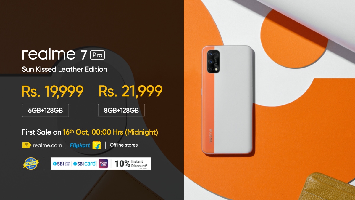 The Realme 7 Pro Sun Kissed Leather Edition. The Realme 7 Pro Sun Kissed Leather Edition.