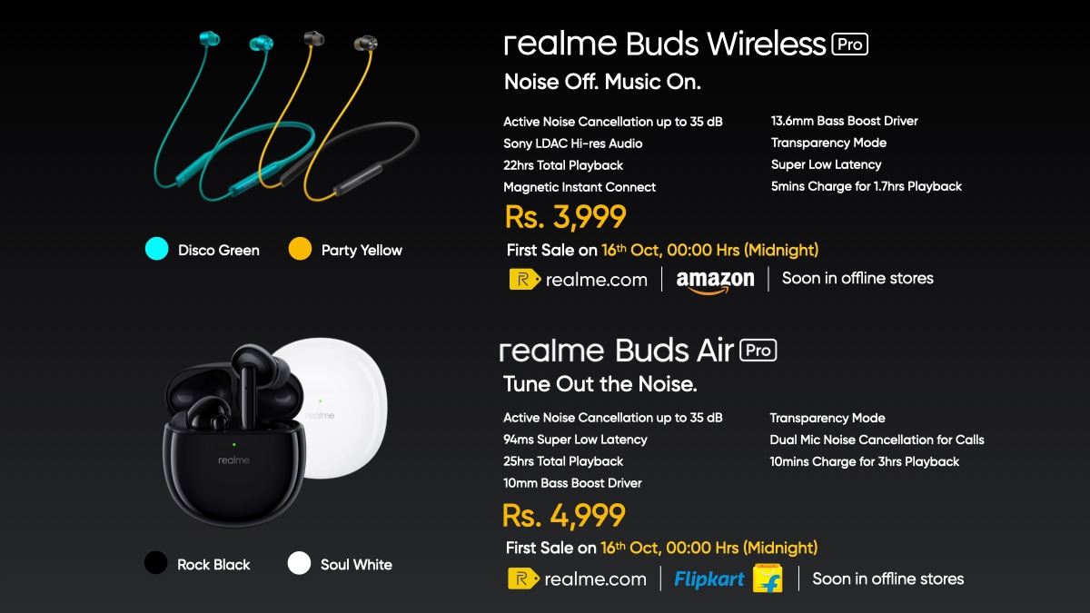 Realme Buds Wireless Pro and Realme Buds Air Pro. Realme Buds Wireless Pro and Realme Buds Air Pro.