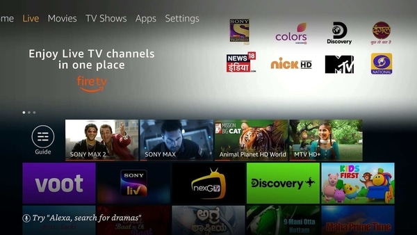 New Live tab on Fire TV.