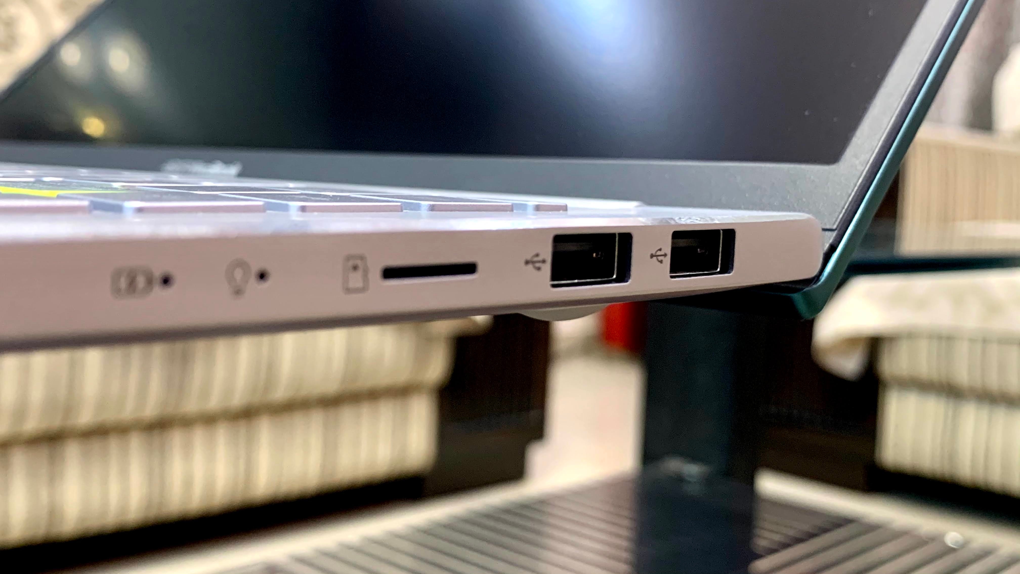 There are several ports as well including USB 3.2 Gen 1 Type-C, USB 3.2 Gen 1 Type-A 2, USB 2.0 1, HDMI 1, Audio combo jack 1, MicroSD card reader 1 and DC-in. There are several ports as well including USB 3.2 Gen 1 Type-C, USB 3.2 Gen 1 Type-A 2, USB 2.0 1, HDMI 1, Audio combo jack 1, MicroSD card reader 1 and DC-in.