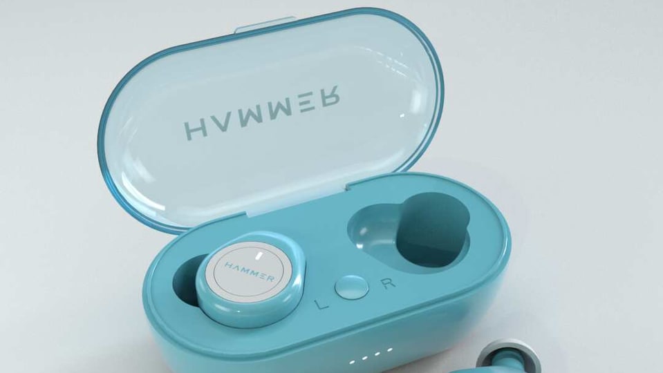 Hammer Blue Airflow Bluetooth Truly Wireless Earbuds