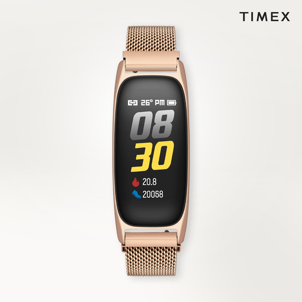 The rose gold variant of the fitness band. The rose gold variant of the fitness band.