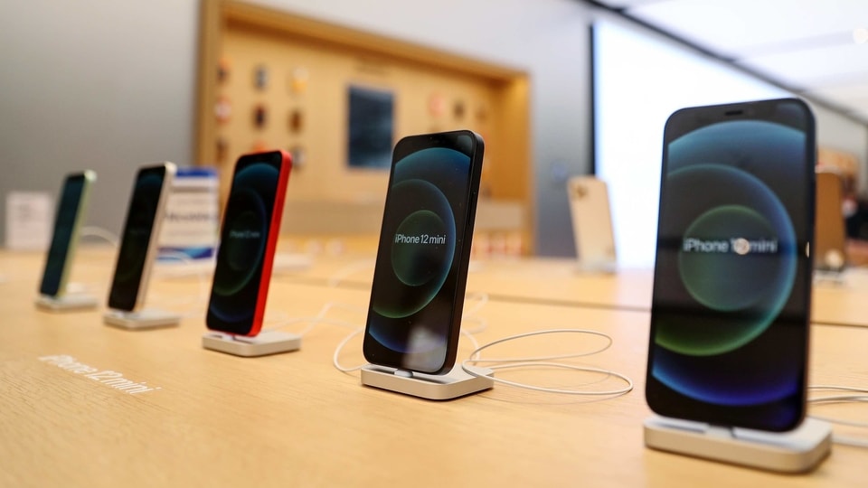 The Apple iPhone 12 Mini at the Apple flagship store during a product launch event in Sydney. 