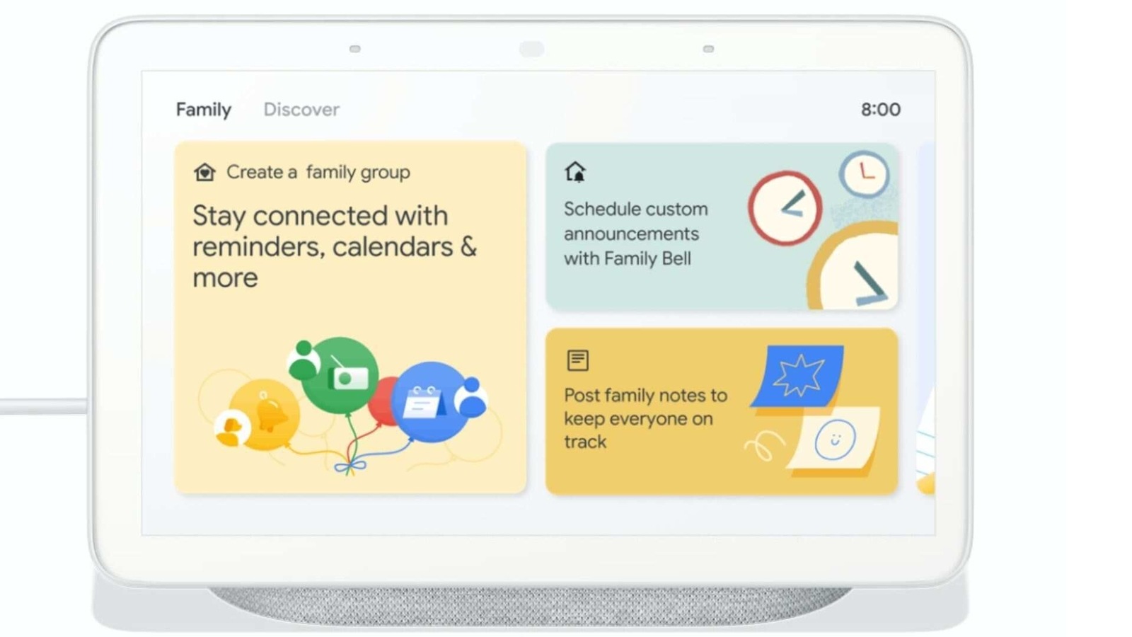 Google Nest Hub Max ‘Family’ tab. Google Nest Hub Max ‘Family’ tab.
