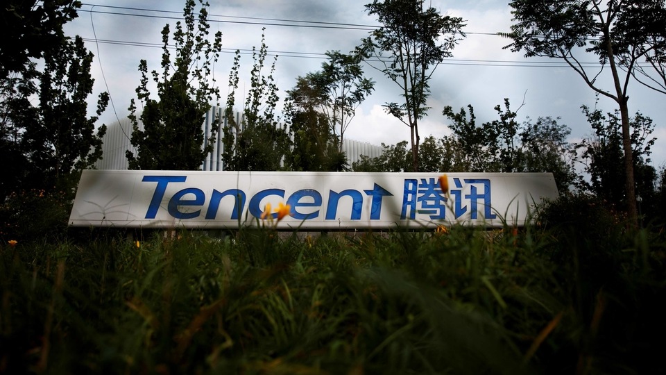 A logo of a Chinese tech firm Tencent, owner of a messaging app WeChat, is pictured in Beijing, China August 7, 2020.