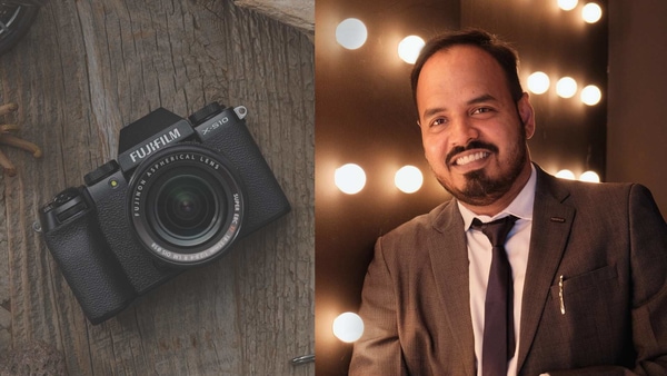 Fujifilm India's latest X-S10 camera and Arun Babu, general manager, Electronic Imaging and Optical Devices Division. 