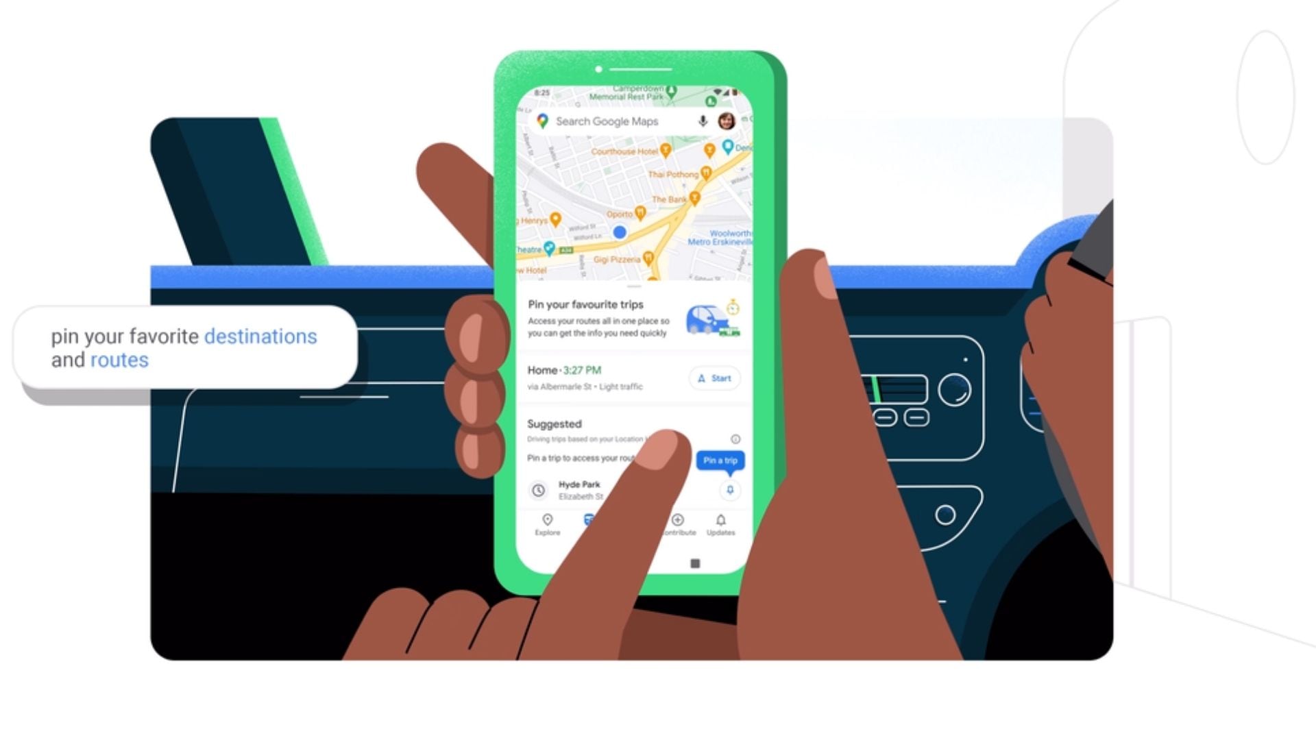 Go Tab in Google Maps Go Tab in Google Maps