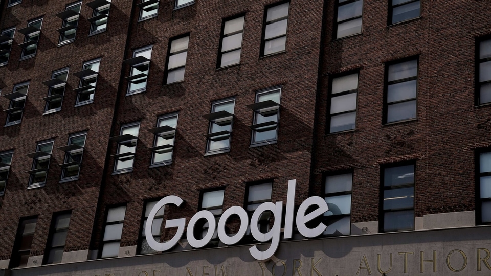 FILE PHOTO: A Google sign is pictured on a Google building in the Manhattan borough of New York City, New York, U.S., October 20, 2020. REUTERS/Carlo Allegri/File Photo